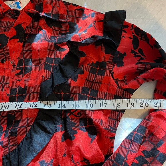 Vintage Miss Rodeo America Red and Black Blouse and Skirt size 7/8 - Picture 7 of 15